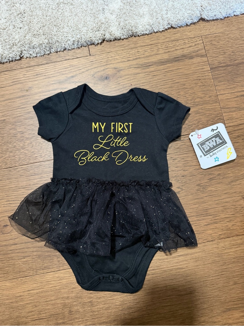 BWA By Baby Starters My First Little Black Dress Onsie Tutu Baby Girl 6M NWT